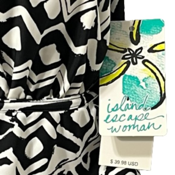 ISLAND ESCAPE WOMAN Black and White Tankini Top NWT - Picture 4 of 11